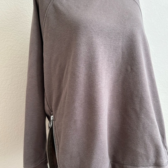 Athleta Cozy Karma Side Zip Funnel Neck Sweatshirt Sage Brown M, Super soft - Picture 2 of 12